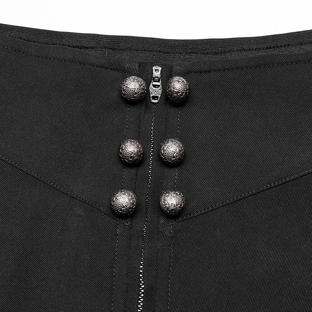 PUNK RAVE Women's Punk Zipper Straight Pants
