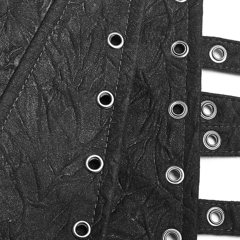 PUNK RAVE Women's Steampunk Buckles Lace Up Underbust Corsets