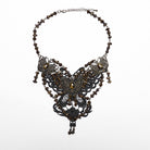 PUNK RAVE Women's Steampunk Irregular Beaded Butterfly Necklace Amber