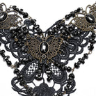PUNK RAVE Women's Steampunk Irregular Beaded Butterfly Necklace Black
