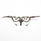 PUNK RAVE Women's Steampunk Irregular Beaded Cross Necklace Amber