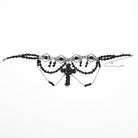 PUNK RAVE Women's Steampunk Irregular Beaded Cross Necklace Black