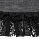 PUNK RAVE Women's Steampunk Lace Hem Drawstring Skirt Black