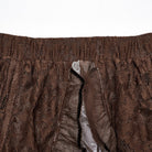 PUNK RAVE Women's Steampunk Lace Hem Drawstring Skirt Coffee