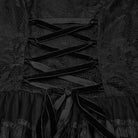 PUNK RAVE Women's Steampunk Off-the-shoulder Layered Gown Dress Black