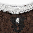 PUNK RAVE Women's Steampunk Off-the-shoulder Layered Gown Dress Coffee