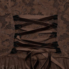 PUNK RAVE Women's Steampunk Off-the-shoulder Layered Gown Dress Coffee