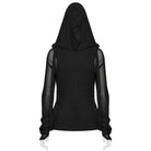 PUNK RAVE Women's Straps Hooded Mesh Tops