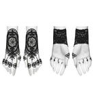 PUNK RAVE Women's Vintage Gothic Cutout Lace Gloves