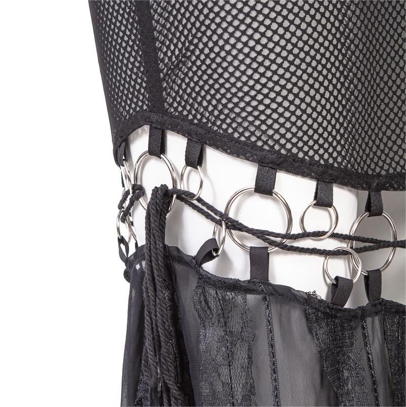 RNG Women's Gothic Cutout Splice Long Skirt