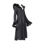 RNG Women's Gothic Flared Sleeved Faux Fur Splice Coat with Hood
