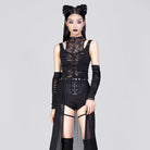 RNG Women's Gothic Floral Embroidered Studded Shorts