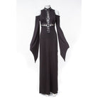 RNG Women's Gothic Lacing-up  Trumpet Sleeved Maxi Dress