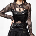 RNG Women's Gothic Mesh  Splice Long Sleeved Shirt