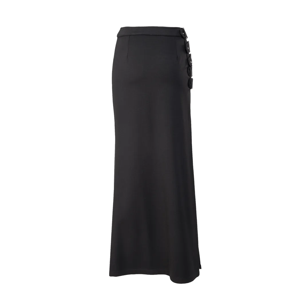 RNG Women's Gothic Multi-buckle Split Skirt