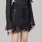RNG Women's Gothic Ruffled Lace Splice Lace-up Skirt
