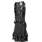 RNG Women's Gothic Ruffled Lace Splice Patent Leather Fishtail Skirt