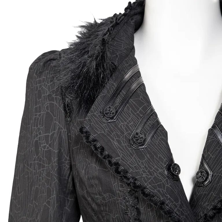 RNG Women's Gothic Ruffled Lace Splice Swallow-tailed Coat