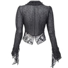 RNG Women's Gothic Turn-down Collar Lace Splice Shirt