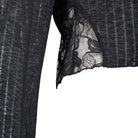 RNG Women's Gothic Turn-down Collar Lace Splice Shirt