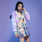 RNG Women's Grunge Contrast  Color Plaid Short Skirt