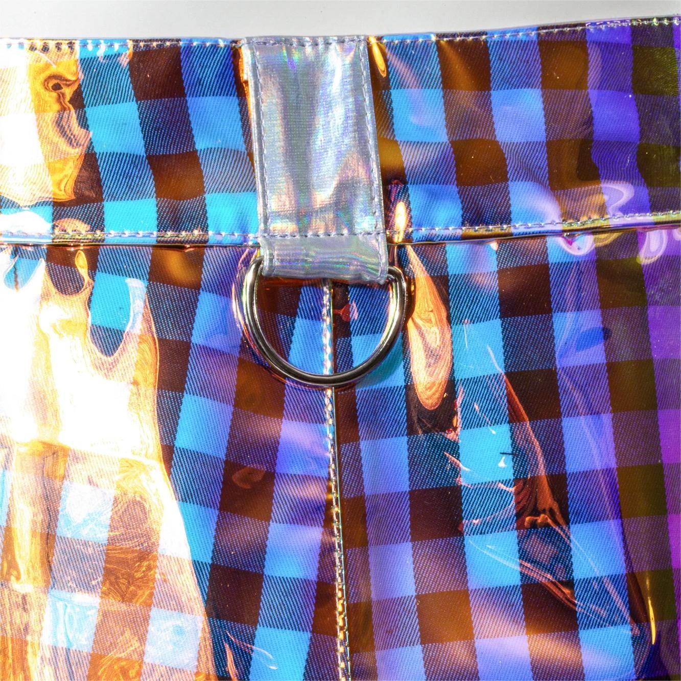 RNG Women's Grunge Contrast  Color Plaid Short Skirt