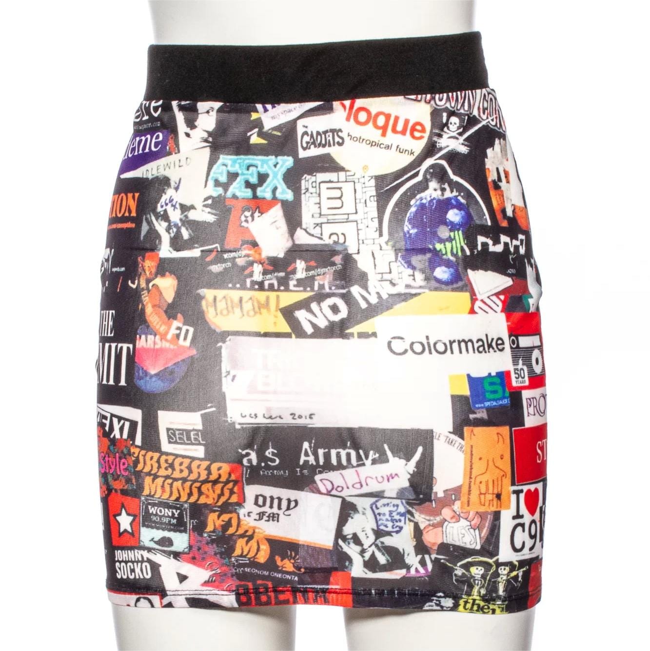 RNG Women's Grunge Graffiti  Printed Short Skirt