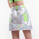 RNG Women's Grunge Luminous Front-zip Short Skirt