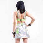 RNG Women's Grunge Luminous Front-zip Short Skirt