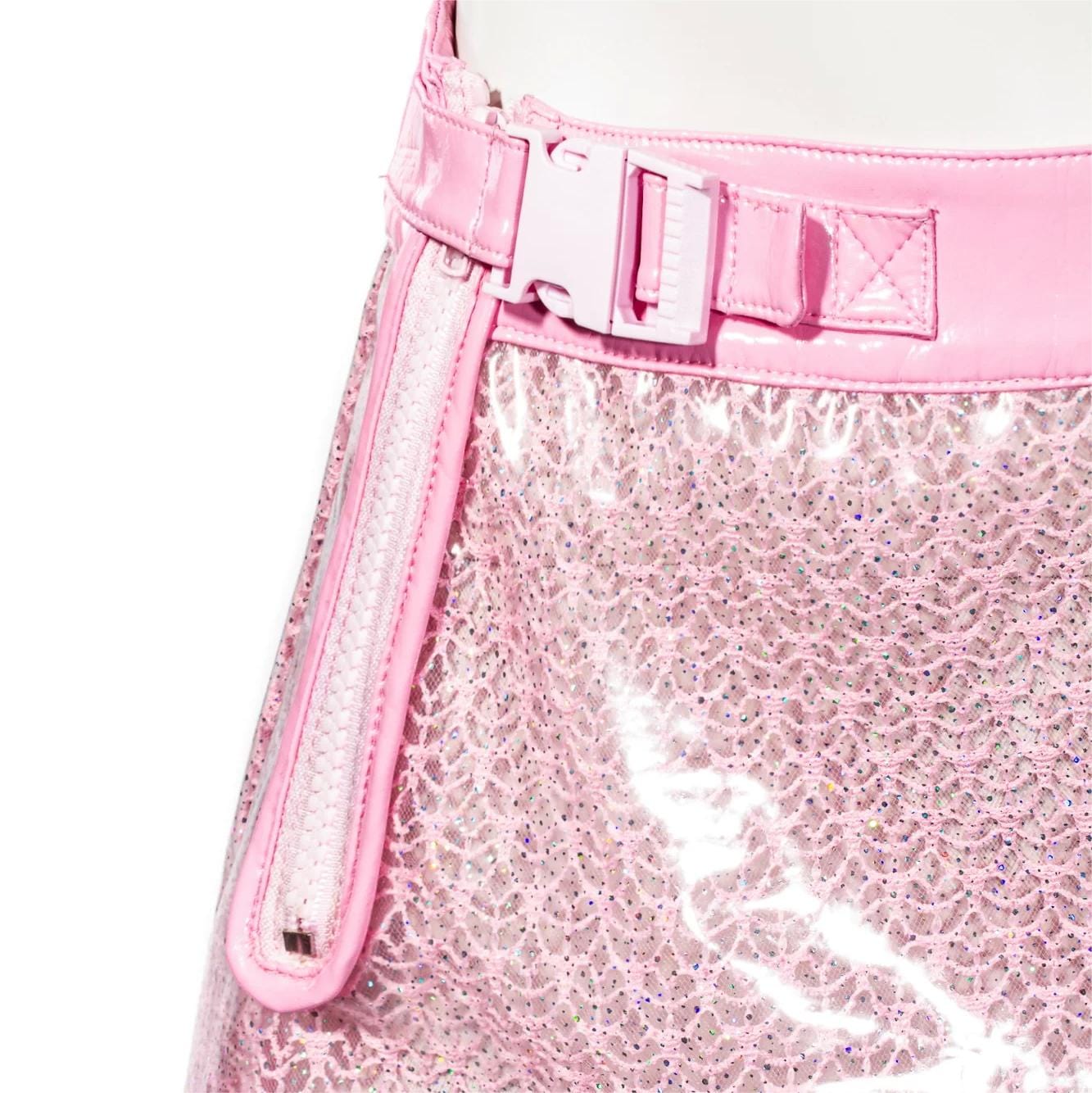 RNG Women's Grunge Sheer  Lace-trimmed Short Skirt