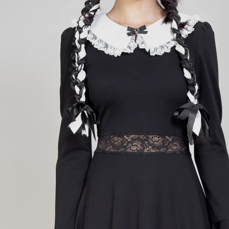 RNG Women's Lolita Doll Collar Flared Sleeved Dress