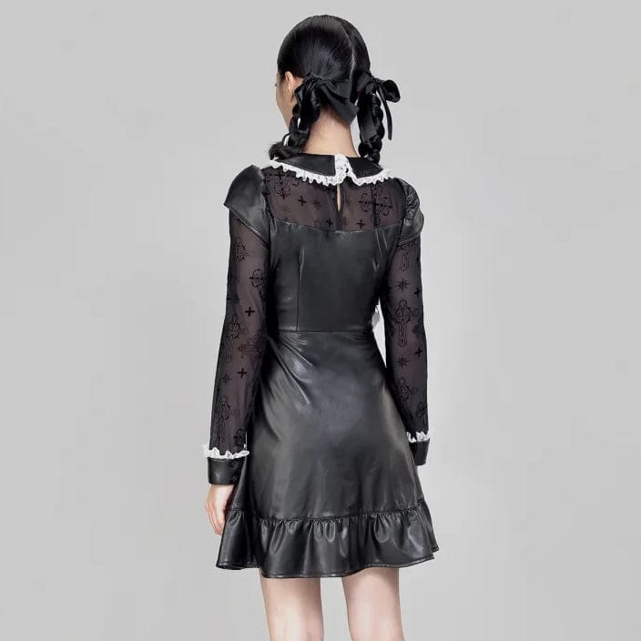 RNG Women's Lolita Doll Collar Flared Sleeved Dress