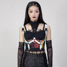 RNG Women's Punk Colorful Buckles Underbust Corset