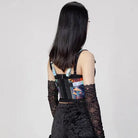 RNG Women's Punk Colorful Buckles Underbust Corset