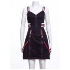 RNG Women's Punk Cutout Straps Zipper Slip Dress Red