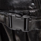 RNG Damen Punk Plissee Kurzrock aus Kunstleder