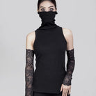 RNG Women's Punk Ribbed Turtleneck Vest