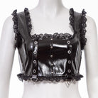 RNG Women's Punk Splice Lacing-up Faux Leather Vest