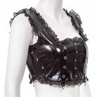 RNG Women's Punk Splice Lacing-up Faux Leather Vest