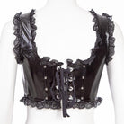 RNG Women's Punk Splice Lacing-up Faux Leather Vest