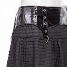 RNG Women's Punk Splice Striped Faux Leather Short Skirt