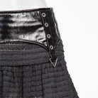 RNG Women's Punk Splice Striped Faux Leather Short Skirt