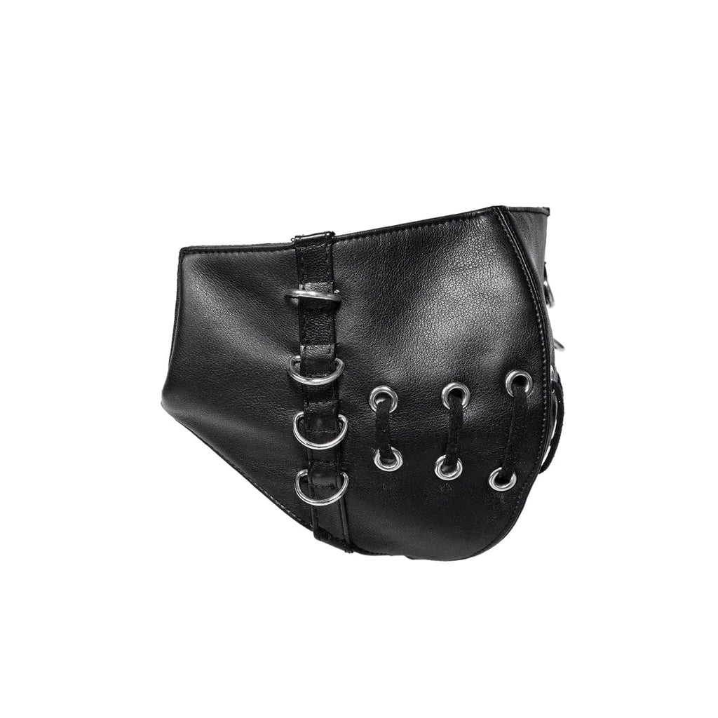 RNG Women's Punk Stitching Faux Leather Mask