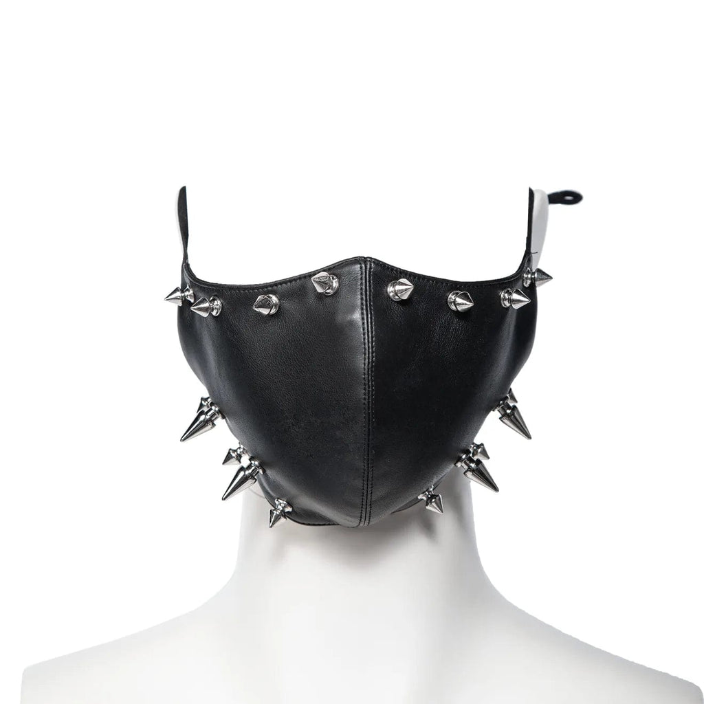 RNG Women's Punk Studded Faux Leather Mask