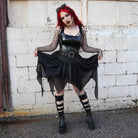 RNG Damenweste aus Kunstleder mit Punk-Reißverschluss