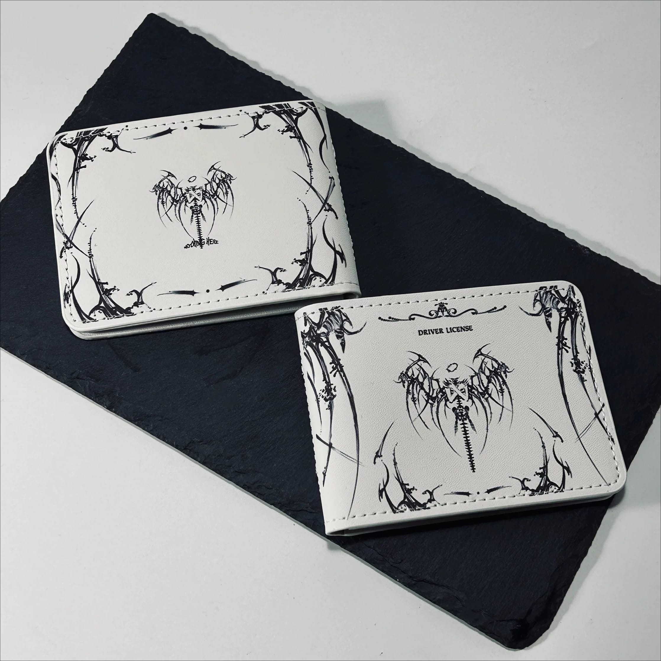 Vukora Unisex Gothic Skull Angel Printed Card Bag