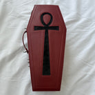 Vukora Women's Gothic Cross Bat Wing Coffin Bag Faux Leather Red