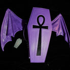 Vukora Women's Gothic Cross Bat Wing Coffin Bag Purple