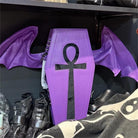 Vukora Women's Gothic Cross Bat Wing Coffin Bag Purple
