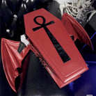 Vukora Women's Gothic Cross Bat Wing Coffin Bag Red